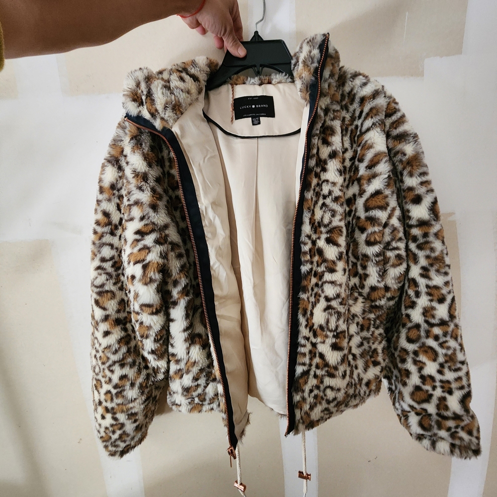 Leopard Print Faux Fur Jacket